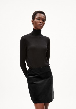 ARMEDANGELS KAATHIA Knit Sweater Regular Fit made of TENCEL™ Lyocell Mix Negras | QRUBZA-784
