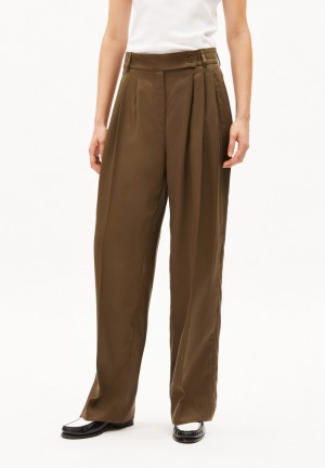 ARMEDANGELS KAAYAH Woven Pants made of TENCEL™ x REFIBRA™ Lyocell Dried Moss | EBCLPJ-104