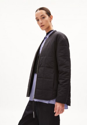 ARMEDANGELS KAMEIAA Blouson Jacket Relaxed Fit made of Polyamid Mix (recycled) Negras | YGMQVH-984