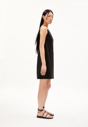 ARMEDANGELS KARISSAA LINO Woven Dress Regular Fit made of Linen-Mix Negras | WZFYSG-057