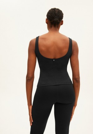 ARMEDANGELS LAALI Activewear Top made of Polyamide Mix (recycled) Negras | PXGWKU-641