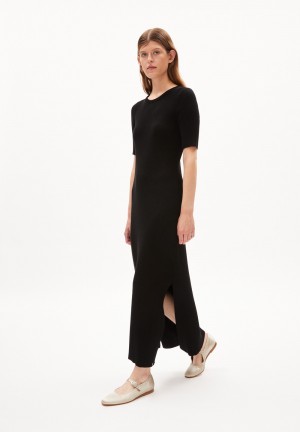 ARMEDANGELS LAANIAAS Knit Dress Slim Fit made of Organic Cotton Negras | MLDSJU-687