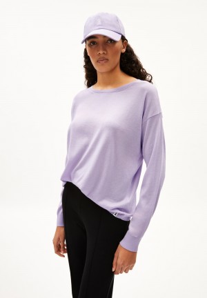 ARMEDANGELS LAARNI Pullover Loose Fit made of TENCEL™ Lyocell Mix Lavanda Verde Menta | DGBUIK-164
