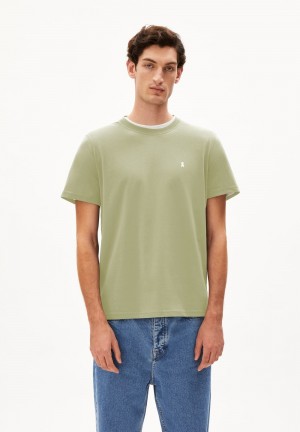 ARMEDANGELS LAARON Heavyweight T-Shirt Relaxed Fit made of Organic Cotton Verde Menta | YMFZJE-063