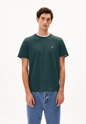 ARMEDANGELS LAARON Heavyweight T-Shirt Relaxed Fit made of Organic Cotton Verde Menta | UAXLRK-183