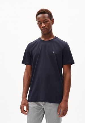 ARMEDANGELS LAARON Heavyweight T-Shirt Relaxed Fit made of Organic Cotton Night Sky | PEGOSI-341