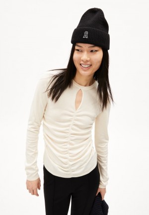 ARMEDANGELS LALEAA FESTIVE Sweater Slim Fit made of Organic Cotton Mix Undyed | VJDMKQ-906