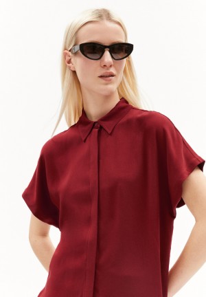 ARMEDANGELS LARISAANA Blouse Relaxed Fit made of LENZING™ ECOVERO™ Viscose Verde Menta | ZHPNSG-798