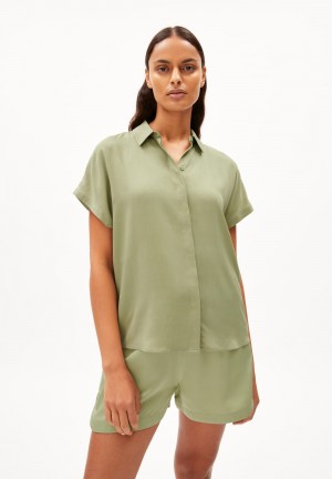 ARMEDANGELS LARISAANA Blouse Relaxed Fit made of LENZING™ ECOVERO™ Viscose Verde Menta | EPCGUO-470