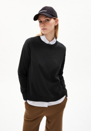 ARMEDANGELS LARUNAA Sweater Loose Fit made of Organic Cotton Mix Negras | DXVYUT-079