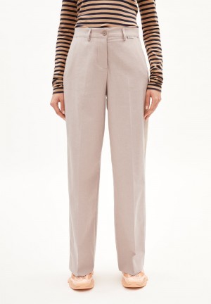 ARMEDANGELS LEANDRAA HANDAAS Woven Pants made of Organic Cotton Mix Cinnamon Dust-oatmilk | CPTKRU-945