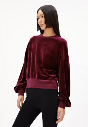 ARMEDANGELS LEDIANAA Sweatshirt Oversized Fit made of TENCEL™ Modal Mix Cranberry Juice | XADQNF-183