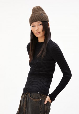 ARMEDANGELS LELIAAS Sweater Slim Fit made of Organic Cotton Negras | VXQKSI-271