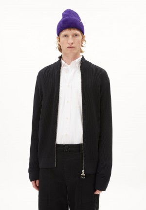 ARMEDANGELS LENLAA Cardigan Regular Fit made of Organic Cotton Negras | AEZDMC-174