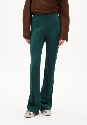 ARMEDANGELS LEYLAARI Jersey Pants made of LENZING™ ECOVERO™ Mix Teal Stone | GCMJST-957