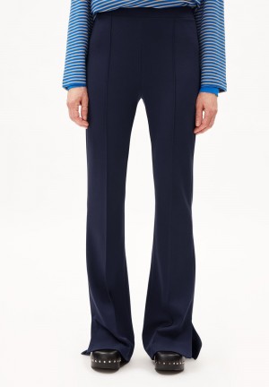 ARMEDANGELS LEYLAARI SLIT HEM Jersey Pants made of LENZING™ ECOVERO™ Viscose Mix Night Sky | JYLDBM-608