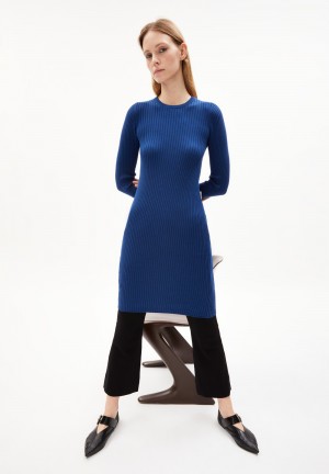 ARMEDANGELS LIAA RN Knit Dress Slim Fit made of Organic Cotton Indigo | IMPAWK-980
