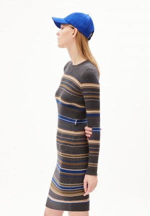 ARMEDANGELS LIAA RN STRIPES Knit Dress Slim Fit made of Organic Cotton Indigo | MJHPBC-538