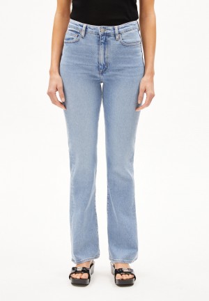 ARMEDANGELS LINNAA Boot Cut High Waist made of Organic Cotton Mix Azules | FXKYQT-418