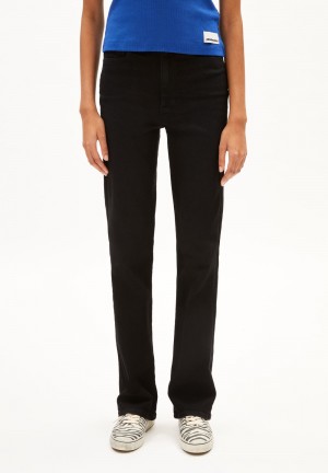 ARMEDANGELS LINNAA Jeans Boot Cut High Waist Organic Cotton Mix X-Stretch Negras | MWGUPR-675