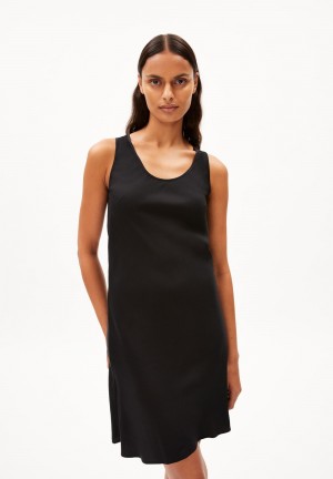 ARMEDANGELS LINNERAA Woven Dress Regular Fit made of TENCEL™ Lyocell Mix Negras | HFZPIG-438