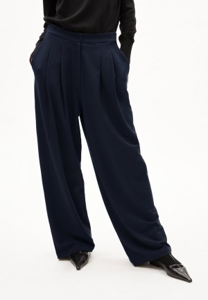 ARMEDANGELS LIRAA LOU WIDELEG Jersey Pants made of Organic Cotton Mix Night Sky | DCVJUX-952