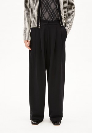 ARMEDANGELS LIRAA LOU WIDELEG Jersey Pants made of Organic Cotton Mix Negras | CSDQPN-574