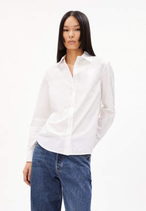 ARMEDANGELS LOUILAA Blouse Relaxed Fit made of Organic Cotton Blancas | ZTNMEF-063