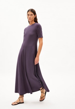 ARMEDANGELS LUANAA LITAA Heavyweight Jersey Dress Slim Fit made of Organic Cotton Mix Azules | VWPEZT-704