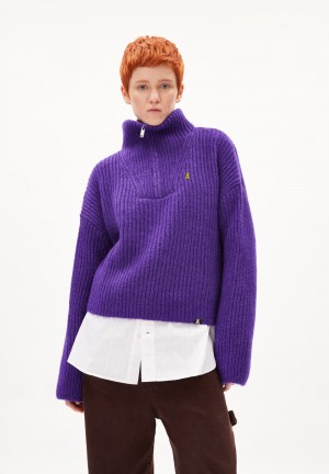 ARMEDANGELS LUANIAA Sweater Oversized Fit made of Alpaca Wool Mix Indigo | CNJRLY-741
