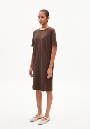 ARMEDANGELS MAAILANA Jersey Dress Regular Fit made of LENZING™ ECOVERO™ Mix Warm Slate | LOAHWJ-961