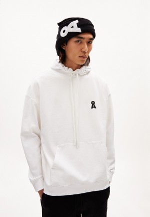ARMEDANGELS MAALI ICONIC CAPSULE Heavyweight Sweathoodie Relaxed Fit made of Organic Cotton Mix Blancas | LRNIUG-584