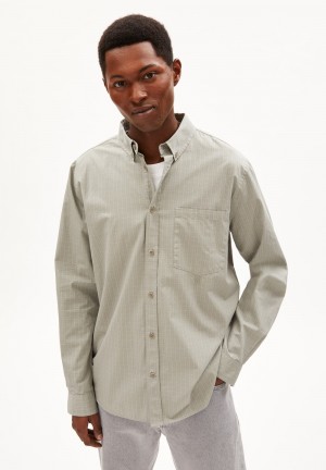 ARMEDANGELS MAARCES Shirt Relaxed Fit made of Organic Cotton Gris Verde Menta | FELWTB-185