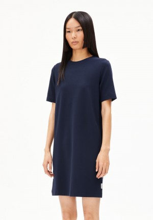 ARMEDANGELS MAARILIANA Jersey Dress Regular Fit made of LENZING™ ECOVERO™ Viscose Mix Night Sky | FDJVTH-768
