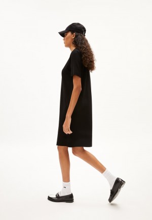 ARMEDANGELS MAARILIANA Jersey Dress Regular Fit made of LENZING™ ECOVERO™ Viscose Mix Negras | RQDITH-480