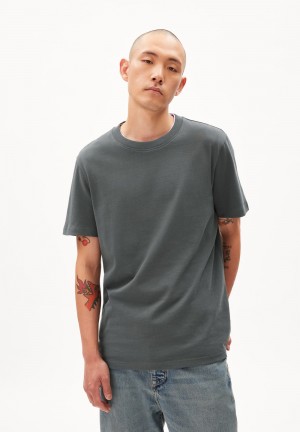ARMEDANGELS MAARKOS Heavyweight T-Shirt Relaxed Fit made of Organic Cotton Mix Space Steel | GXILCM-476