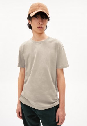 ARMEDANGELS MAARKOS Heavyweight T-Shirt Relaxed Fit made of Organic Cotton Mix Sand Stone | HVCXJF-619