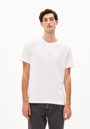 ARMEDANGELS MAARKOS Heavyweight T-Shirt Relaxed Fit made of Organic Cotton Mix Blancas | IBETSN-837