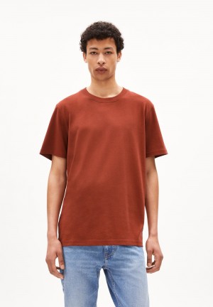 ARMEDANGELS MAARKOS Heavyweight T-Shirt Relaxed Fit made of Organic Cotton Mix Verde Menta | HUTDOK-254