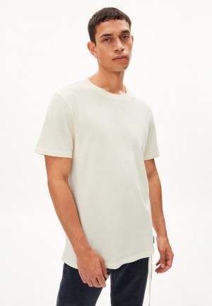 ARMEDANGELS MAARKOS Heavyweight T-Shirt Relaxed Fit made of Organic Cotton Mix Oatmilk | UXTOCD-360