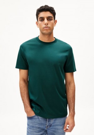 ARMEDANGELS MAARKOS MERC PREMIUM T-Shirt Relaxed Fit made of Organic Cotton Verde Menta | UHYQZK-581