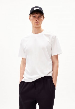 ARMEDANGELS MAARKOS MERC PREMIUM T-Shirt Relaxed Fit made of Organic Cotton Blancas | GOFXJY-082