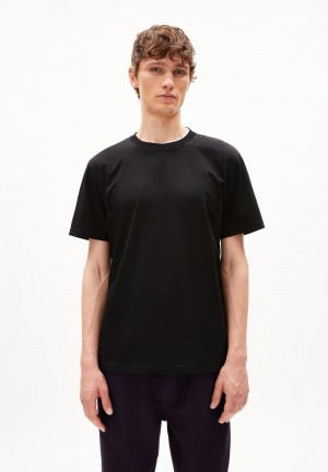 ARMEDANGELS MAARKOS MERC PREMIUM T-Shirt Relaxed Fit made of Organic Cotton Negras | RHXETY-307