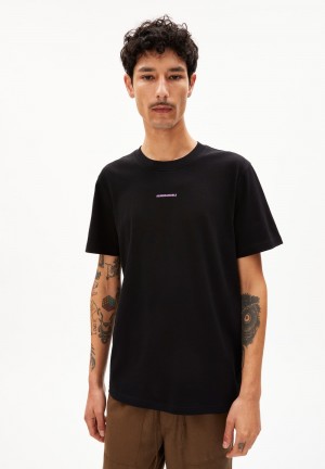 ARMEDANGELS MAARKOS PRM STONE PT Heavyweight T-Shirt Relaxed Fit made of Organic Cotton Mix Negras | RGATLK-189
