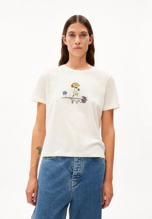ARMEDANGELS MAARLA LITAA T-Shirt Relaxed Fit made of Organic Cotton Oatmilk | ZXQROK-971