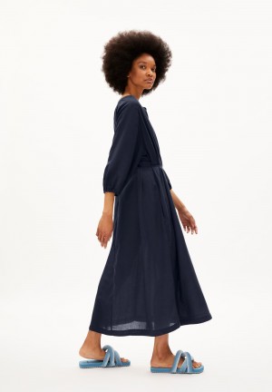 ARMEDANGELS MADITHAA Woven Dress Oversized Fit made of TENCEL™ Lyocell Night Sky | KWOQZG-084
