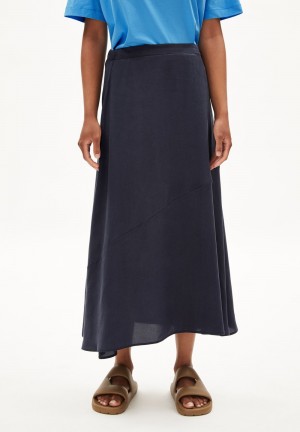 ARMEDANGELS MAGAALI Woven Skirt Regular Fit made of TENCEL™ Lyocell Night Sky | WFCZBP-254