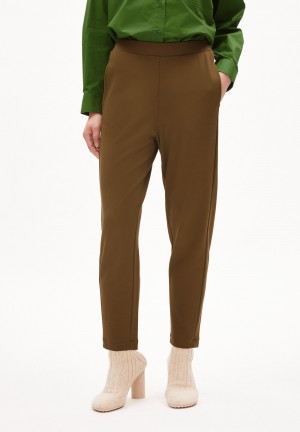 ARMEDANGELS MAGDAALENA Jersey Pants made of LENZING™ ECOVERO™ Mix Dried Moss | GVXNCE-943