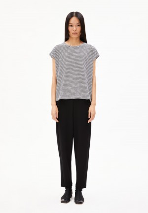 ARMEDANGELS MAGDAALENA Jersey Pants made of LENZING™ ECOVERO™ Mix Negras | IVYREZ-538