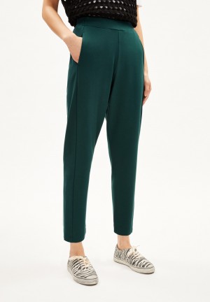 ARMEDANGELS MAGDAALENA Jersey Pants made of LENZING™ ECOVERO™ Mix Teal Stone | TFUAER-684